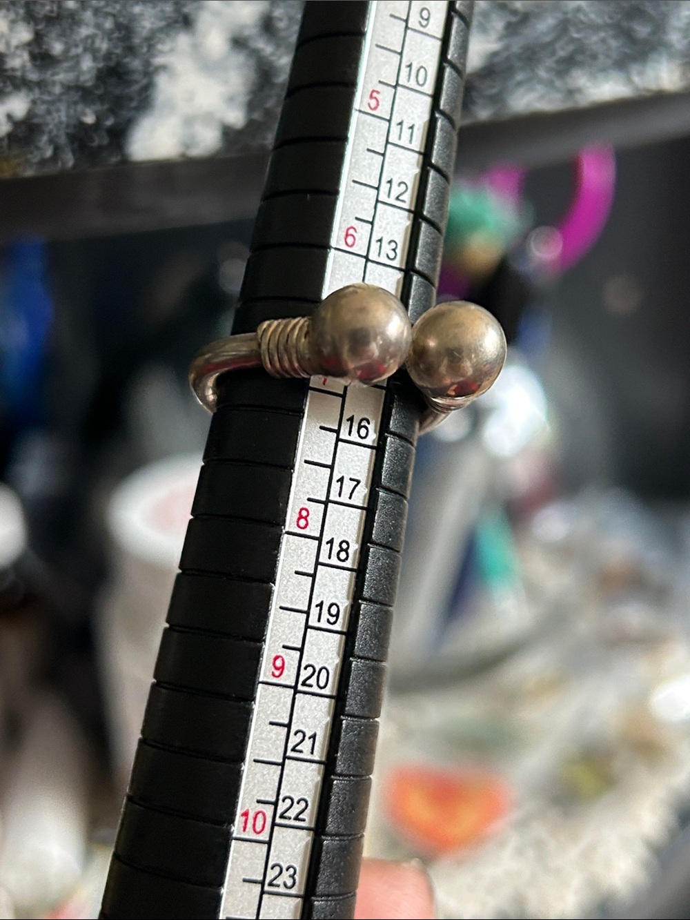Sterling Silver Open Ball Ring - Silver. Size 7